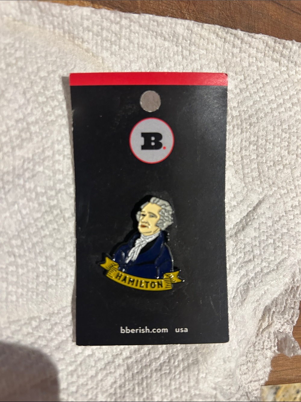 Hamilton Blue, Yellow and Cream Enamel Brooch by Hamilton
